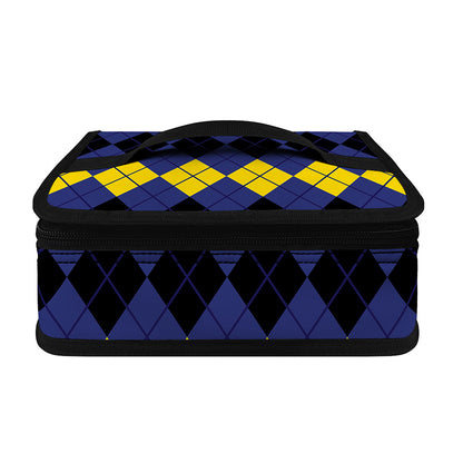 Black Yellow And Blue Argyle Print Small Lunch Bag
