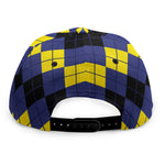 Black Yellow And Blue Argyle Print Snapback Cap