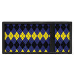 Black Yellow And Blue Argyle Print Trifold Wallet