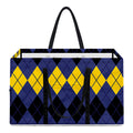 Black Yellow And Blue Argyle Print Utility Tote Bag