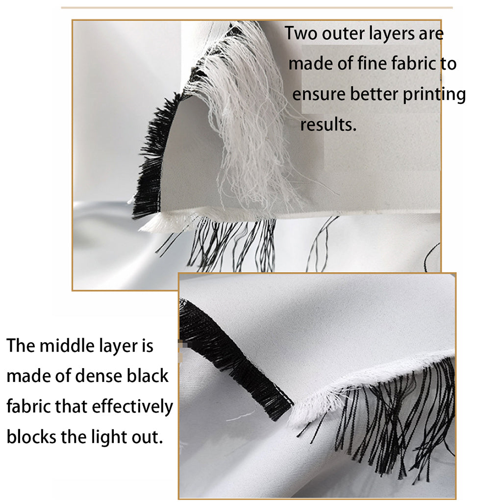 Black And White Graffiti Pattern Print Blackout Grommet Curtains