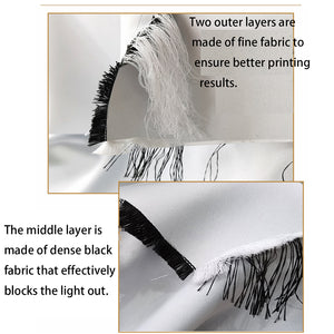 White And Black Fishing Hooks Print Blackout Grommet Curtains