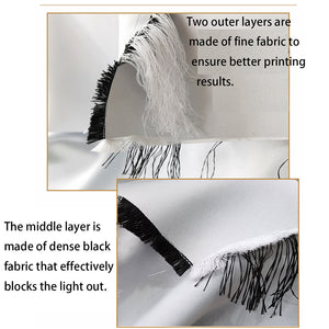 Monochrome Watercolor White Tiger Print Blackout Grommet Curtains