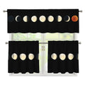 Blood Moon Lunar Phase Print 3 Piece Kitchen Curtains