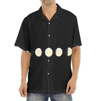 Blood Moon Lunar Phase Print Aloha Shirt