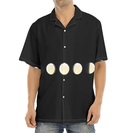 Blood Moon Lunar Phase Print Aloha Shirt