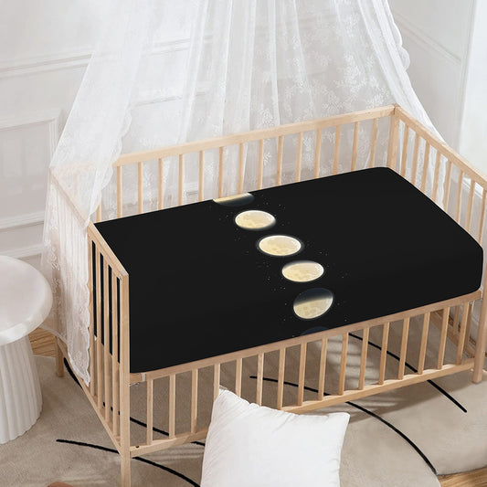 Blood Moon Lunar Phase Print Baby Crib Sheet