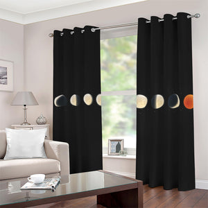 Blood Moon Lunar Phase Print Blackout Grommet Curtains