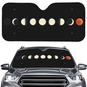 Blood Moon Lunar Phase Print Car Windshield Sun Shade