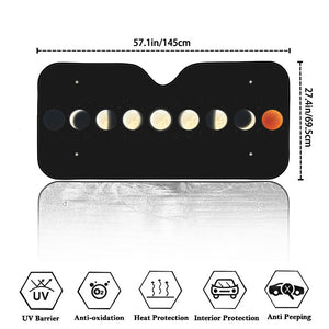 Blood Moon Lunar Phase Print Car Windshield Sun Shade