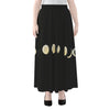 Blood Moon Lunar Phase Print Chiffon Maxi Skirt