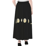 Blood Moon Lunar Phase Print Chiffon Maxi Skirt