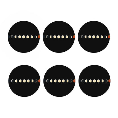 Blood Moon Lunar Phase Print Coaster Set