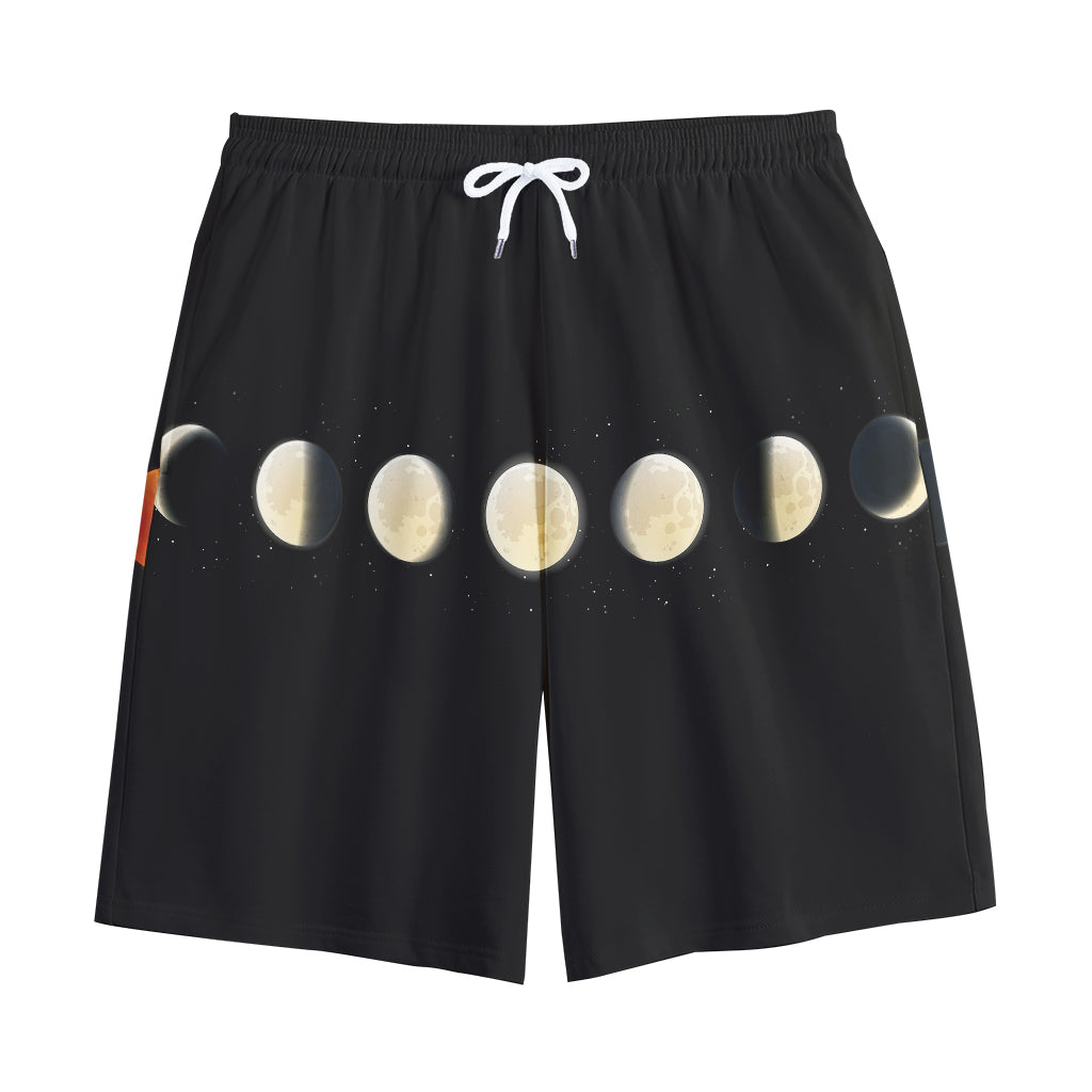 Blood Moon Lunar Phase Print Cotton Shorts