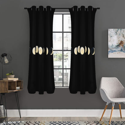 Blood Moon Lunar Phase Print Curtain