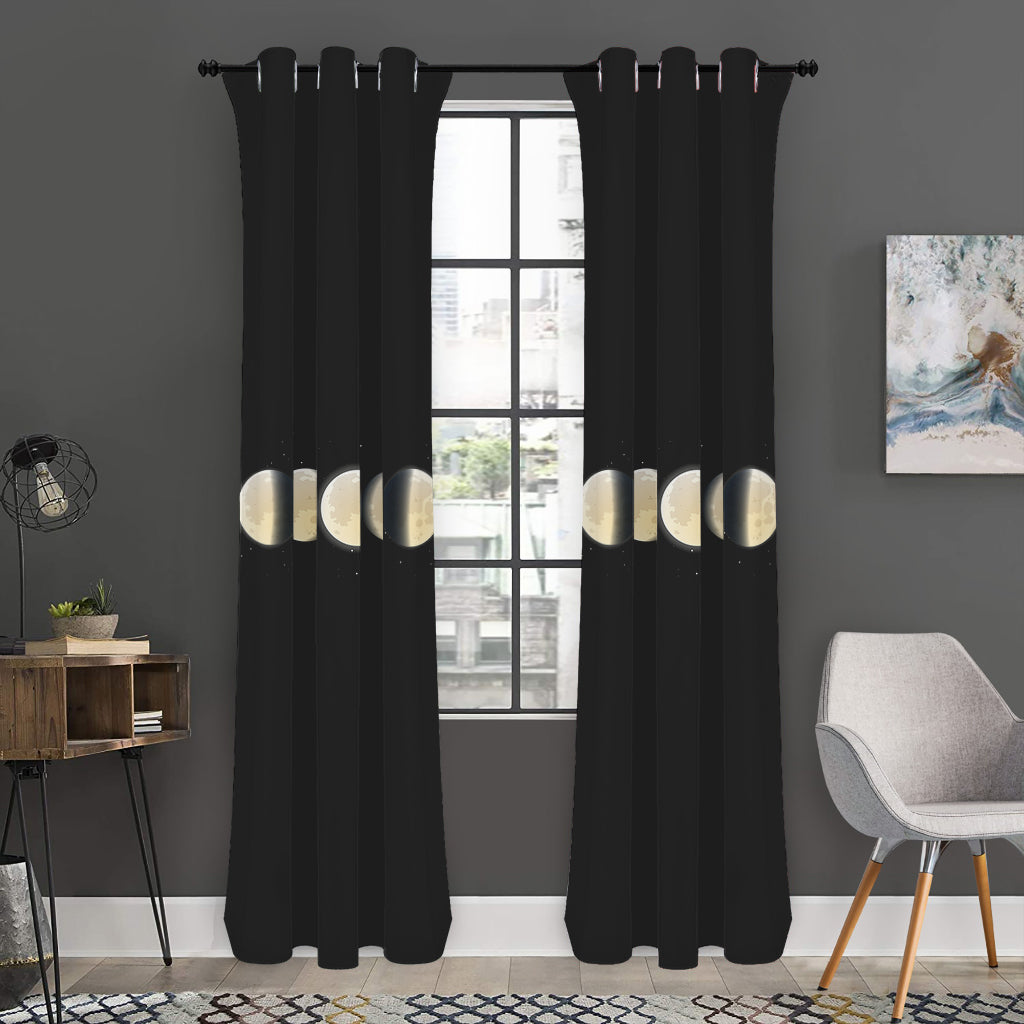 Blood Moon Lunar Phase Print Curtain