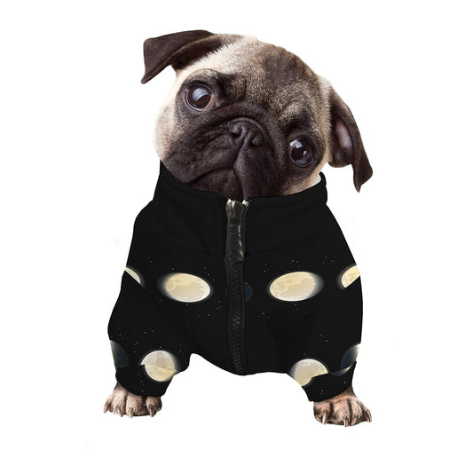 Blood Moon Lunar Phase Print Dog Zip Up Jacket