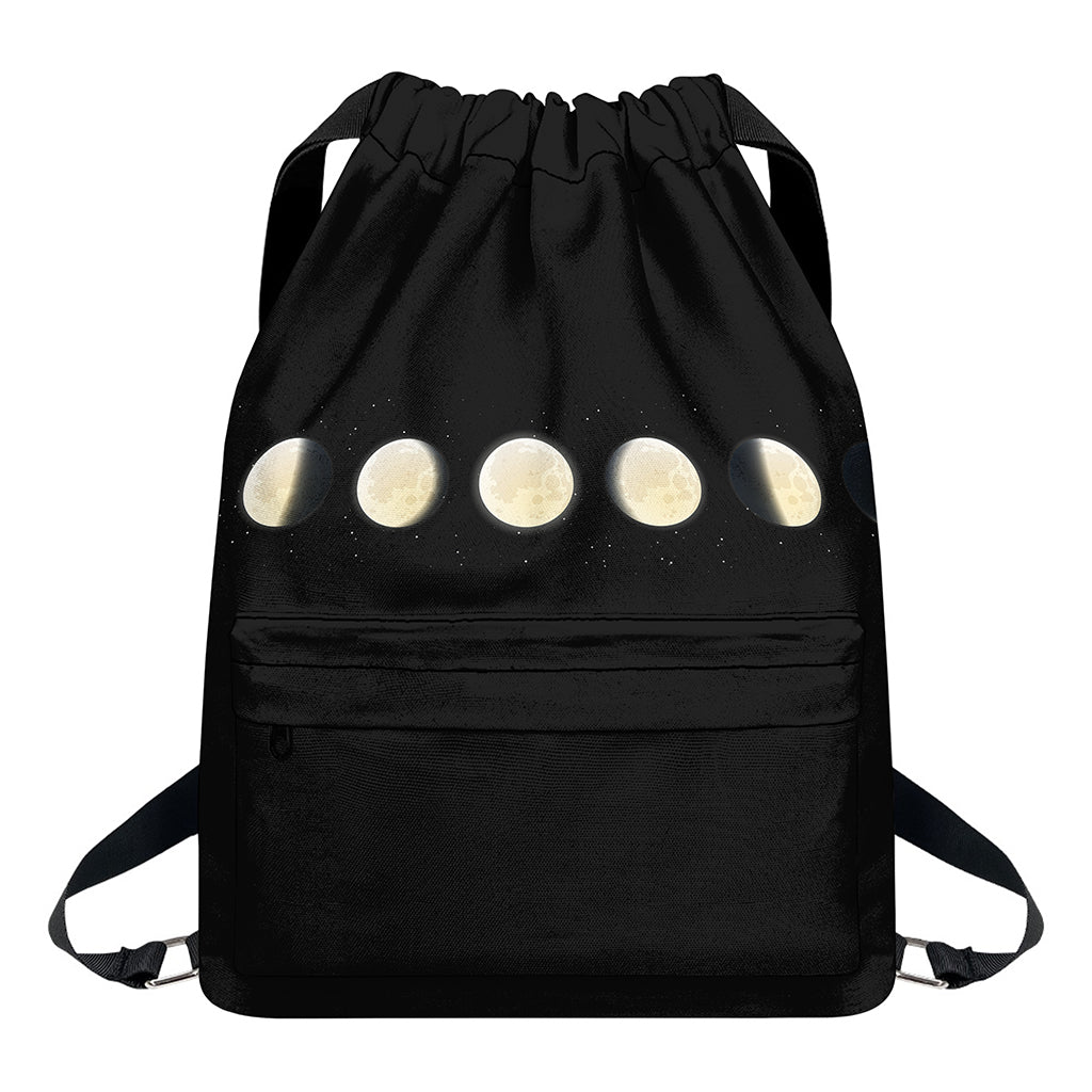 Blood Moon Lunar Phase Print Drawstring Backpack