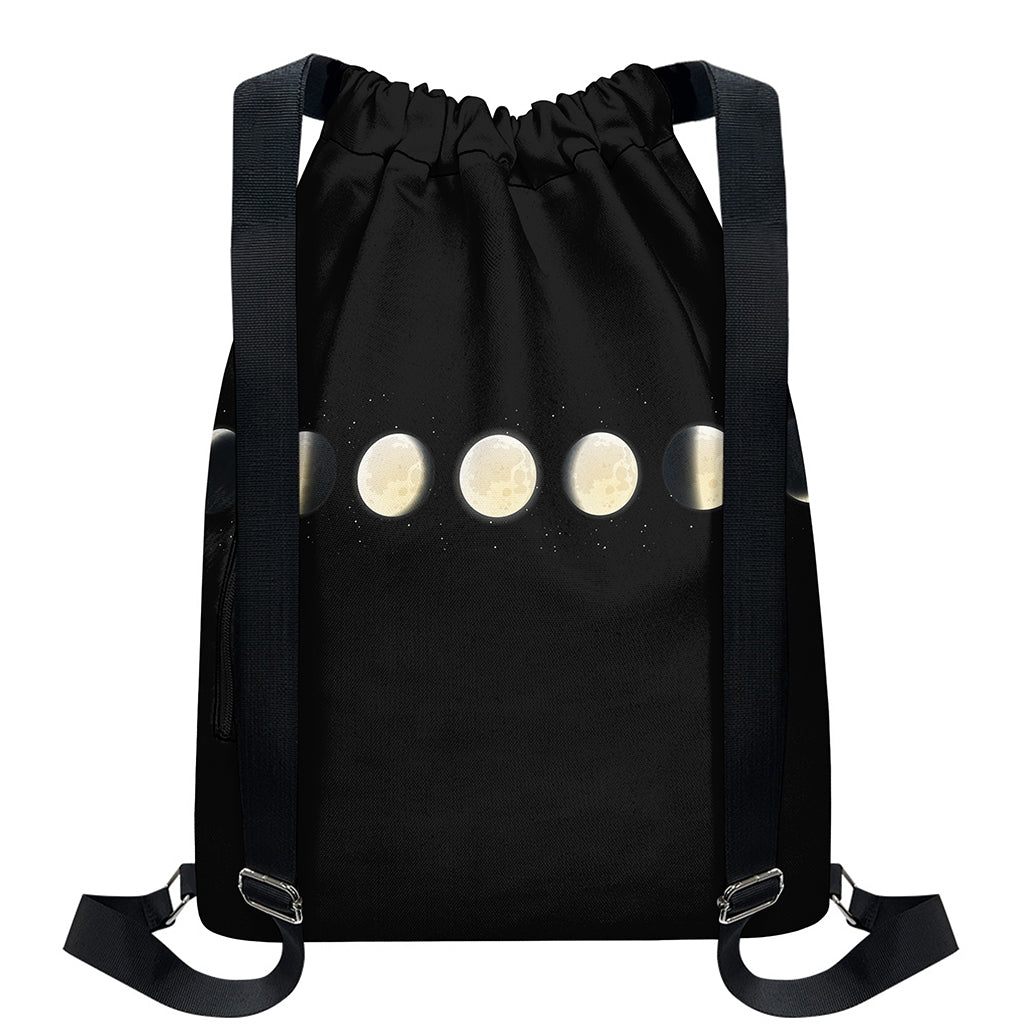 Blood Moon Lunar Phase Print Drawstring Backpack