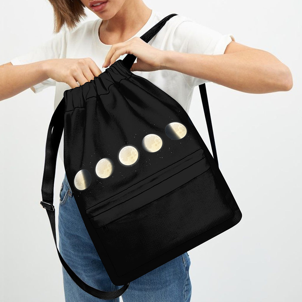 Blood Moon Lunar Phase Print Drawstring Backpack