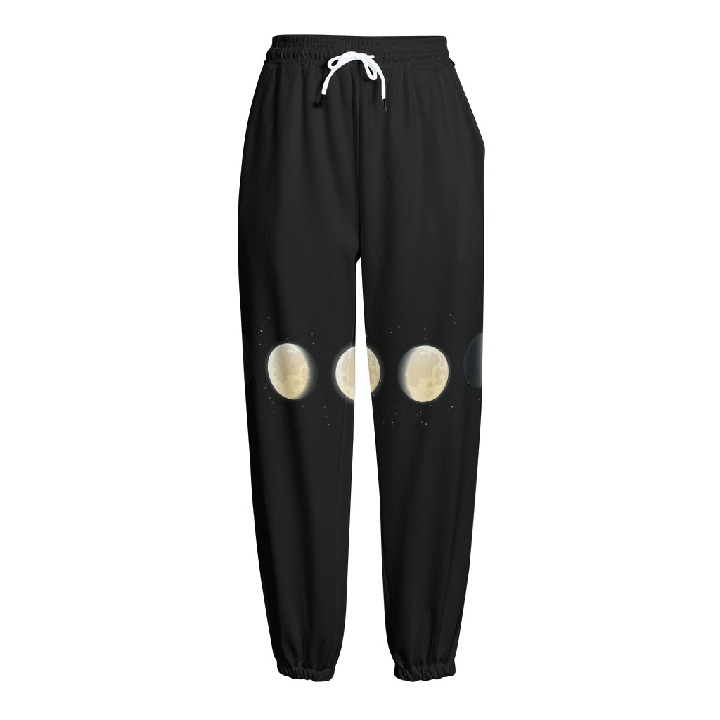 Blood Moon Lunar Phase Print Fleece Lined Knit Pants