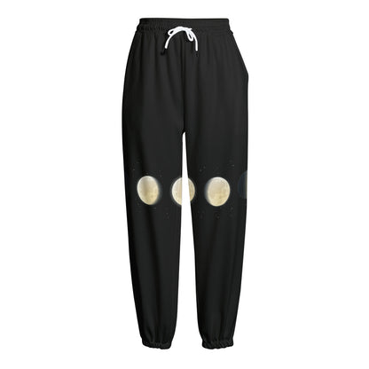 Blood Moon Lunar Phase Print Fleece Lined Knit Pants