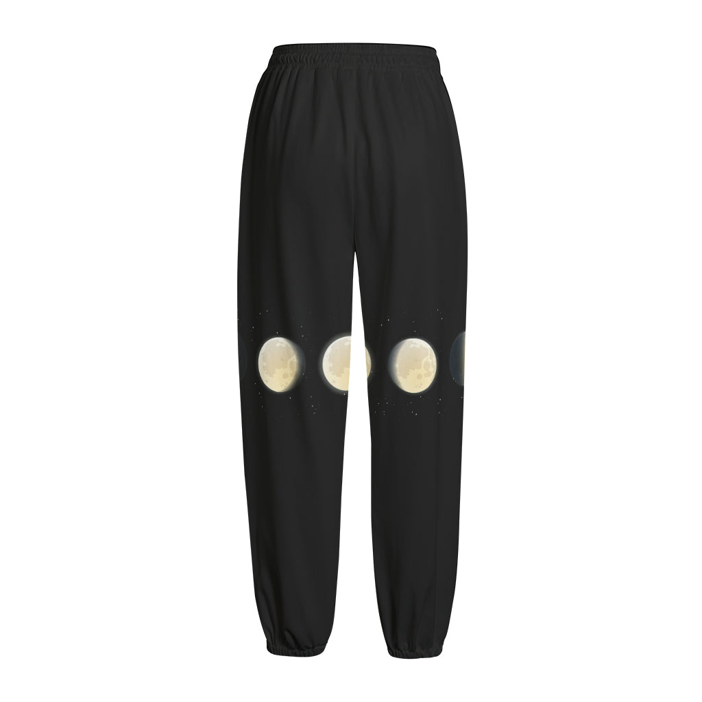 Blood Moon Lunar Phase Print Fleece Lined Knit Pants