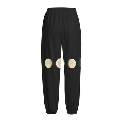 Blood Moon Lunar Phase Print Fleece Lined Knit Pants