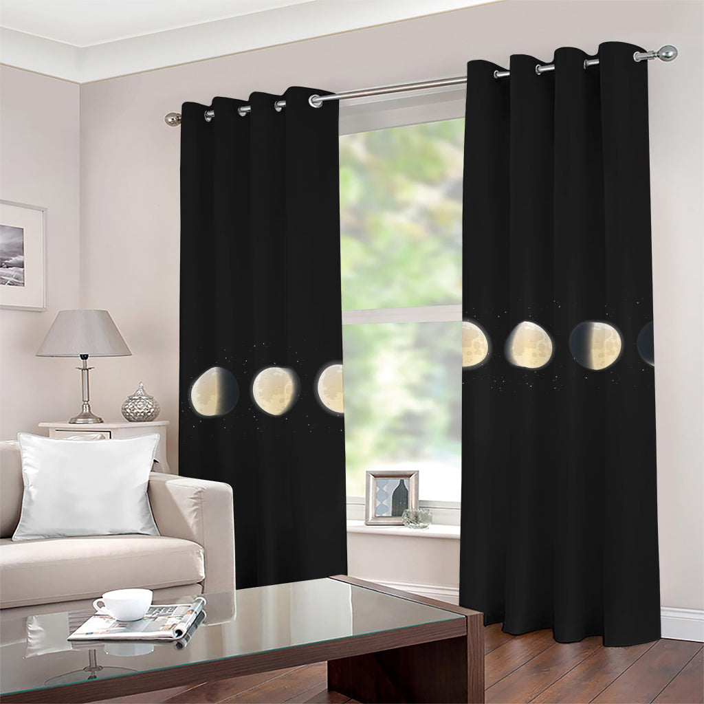 Blood Moon Lunar Phase Print Grommet Curtains