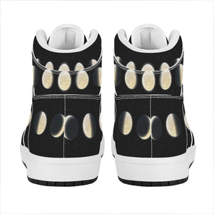 Blood Moon Lunar Phase Print High Top Leather Sneakers