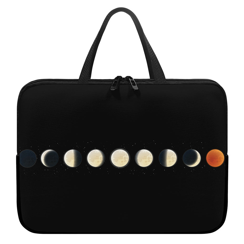 Blood Moon Lunar Phase Print Laptop Sleeve With Handle