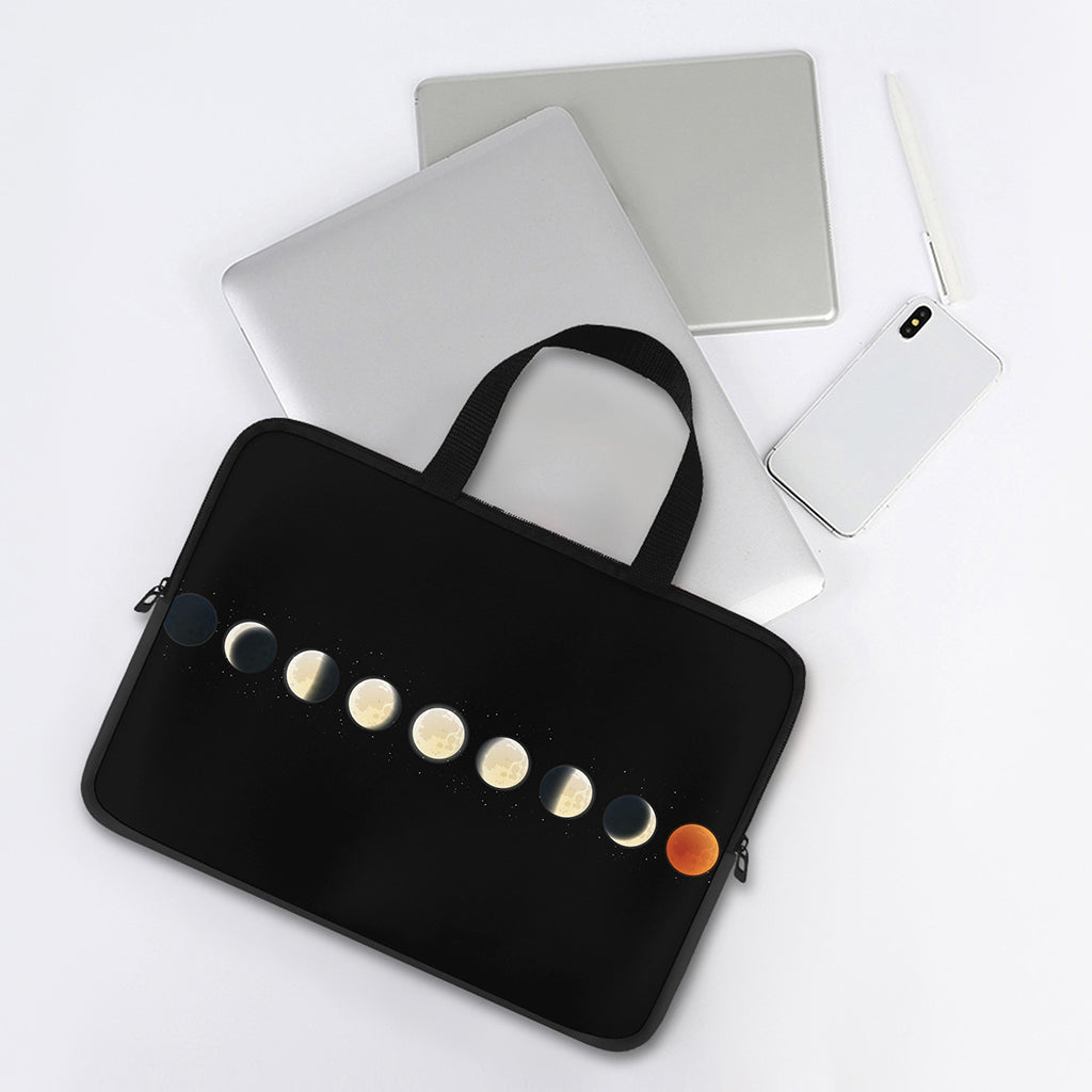 Blood Moon Lunar Phase Print Laptop Sleeve With Handle
