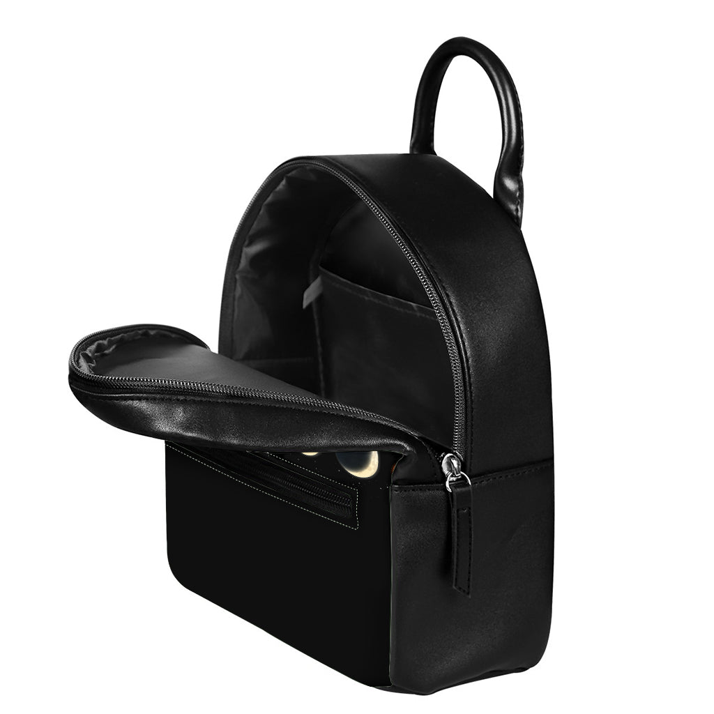 Blood Moon Lunar Phase Print Leather Backpack