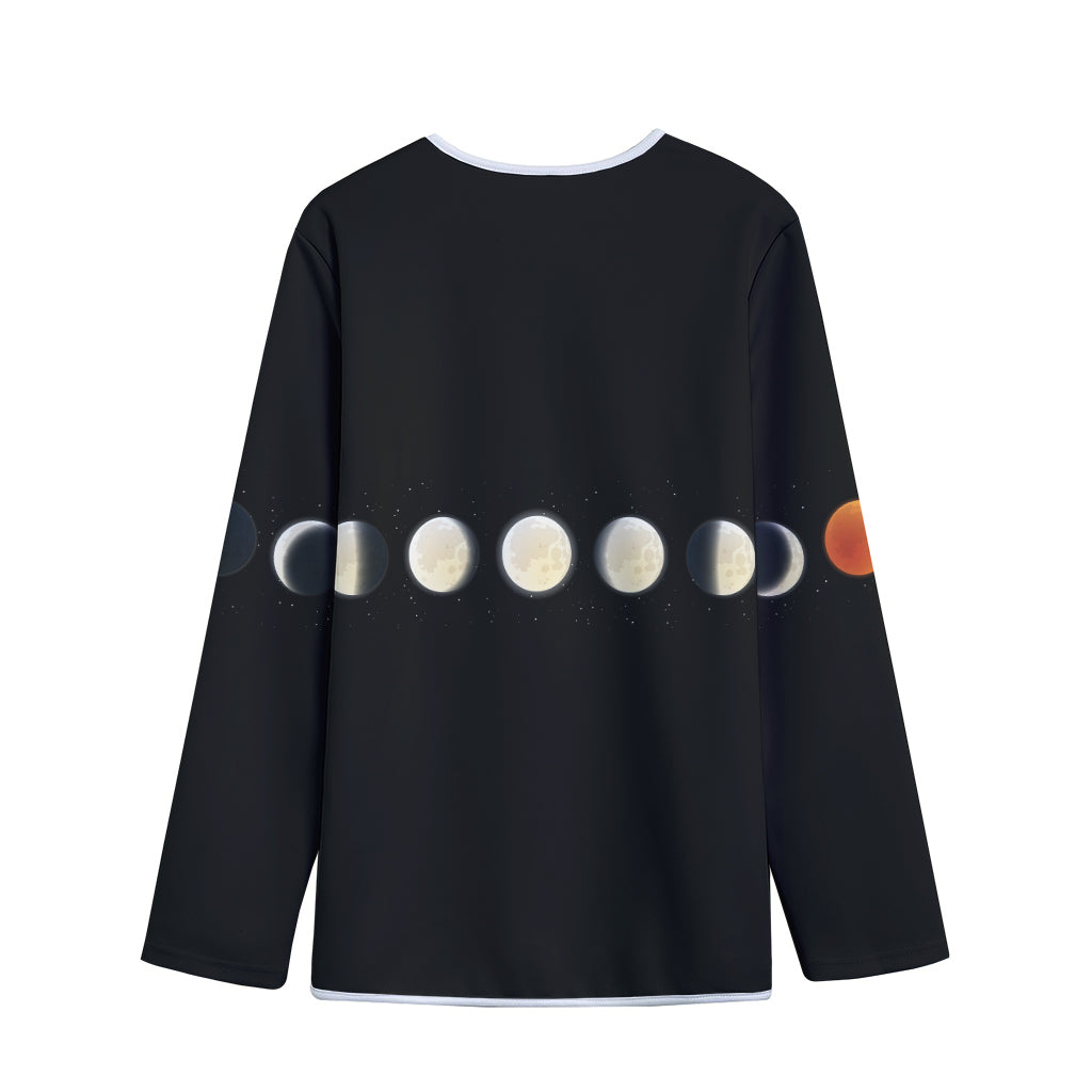 Blood Moon Lunar Phase Print Long Sleeve Short Coat