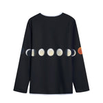 Blood Moon Lunar Phase Print Long Sleeve Short Coat