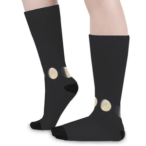 Blood Moon Lunar Phase Print Long Socks