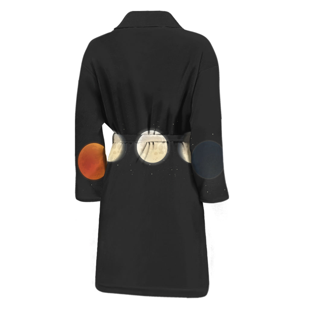Blood Moon Lunar Phase Print Men's Bathrobe