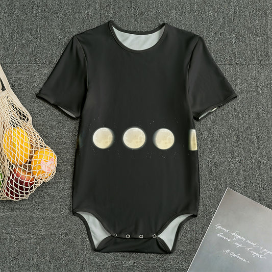 Blood Moon Lunar Phase Print Men's Bodysuit