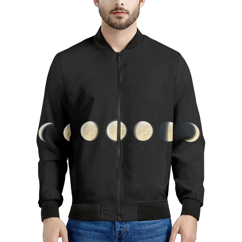 Blood Moon Lunar Phase Print Men's Bomber Jacket