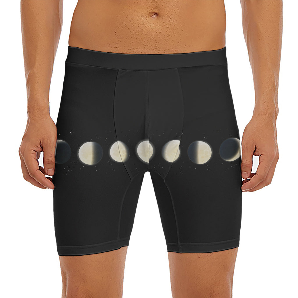 Blood Moon Lunar Phase Print Men's Long Boxer Briefs