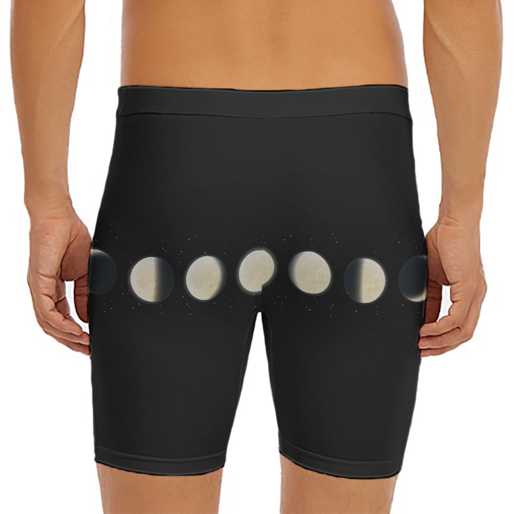 Blood Moon Lunar Phase Print Men's Long Boxer Briefs