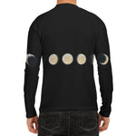 Blood Moon Lunar Phase Print Men's Long Sleeve Rash Guard