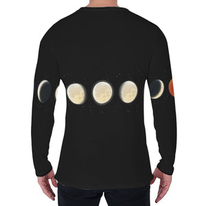 Blood Moon Lunar Phase Print Men's Long Sleeve T-Shirt