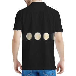 Blood Moon Lunar Phase Print Men's Polo Shirt