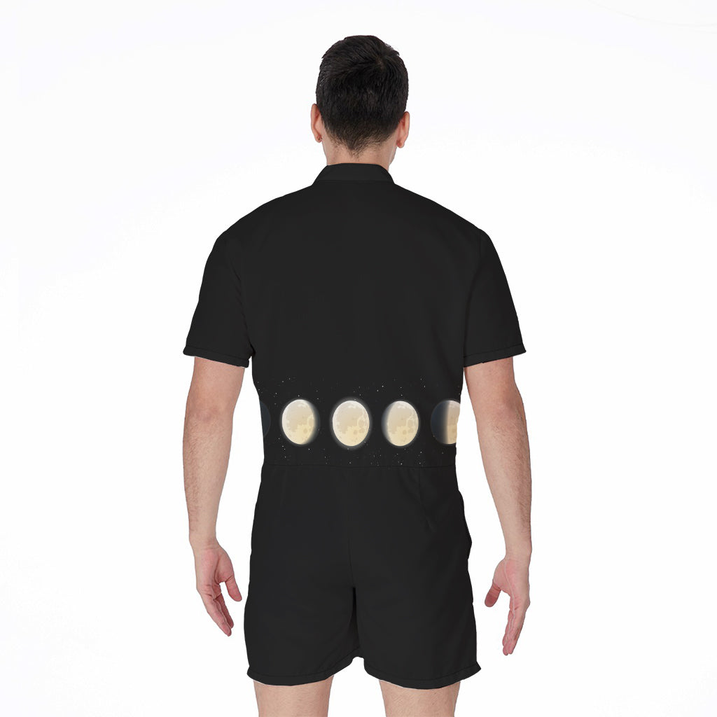 Blood Moon Lunar Phase Print Men's Rompers