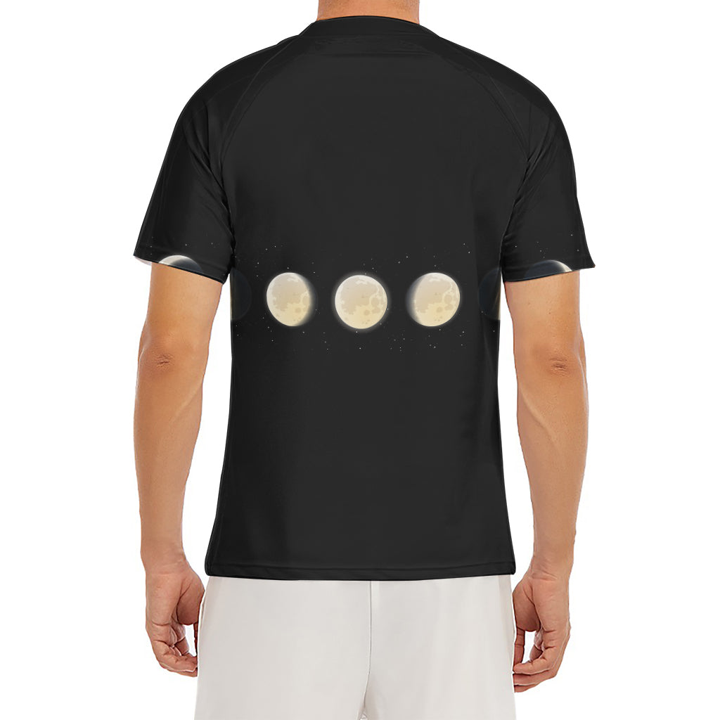 Blood Moon Lunar Phase Print Men's Short Sleeve Rash Guard