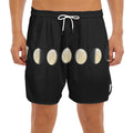 Blood Moon Lunar Phase Print Men's Split Running Shorts