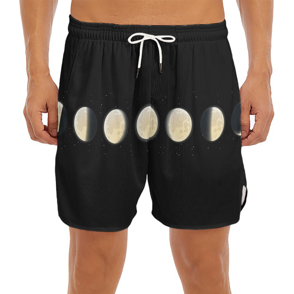 Blood Moon Lunar Phase Print Men's Split Running Shorts