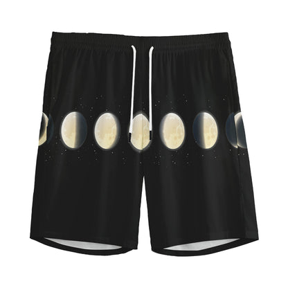 Blood Moon Lunar Phase Print Men's Sports Shorts