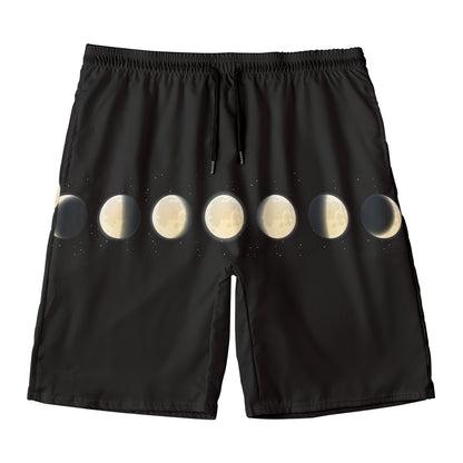 Blood Moon Lunar Phase Print Men's Swim Trunks